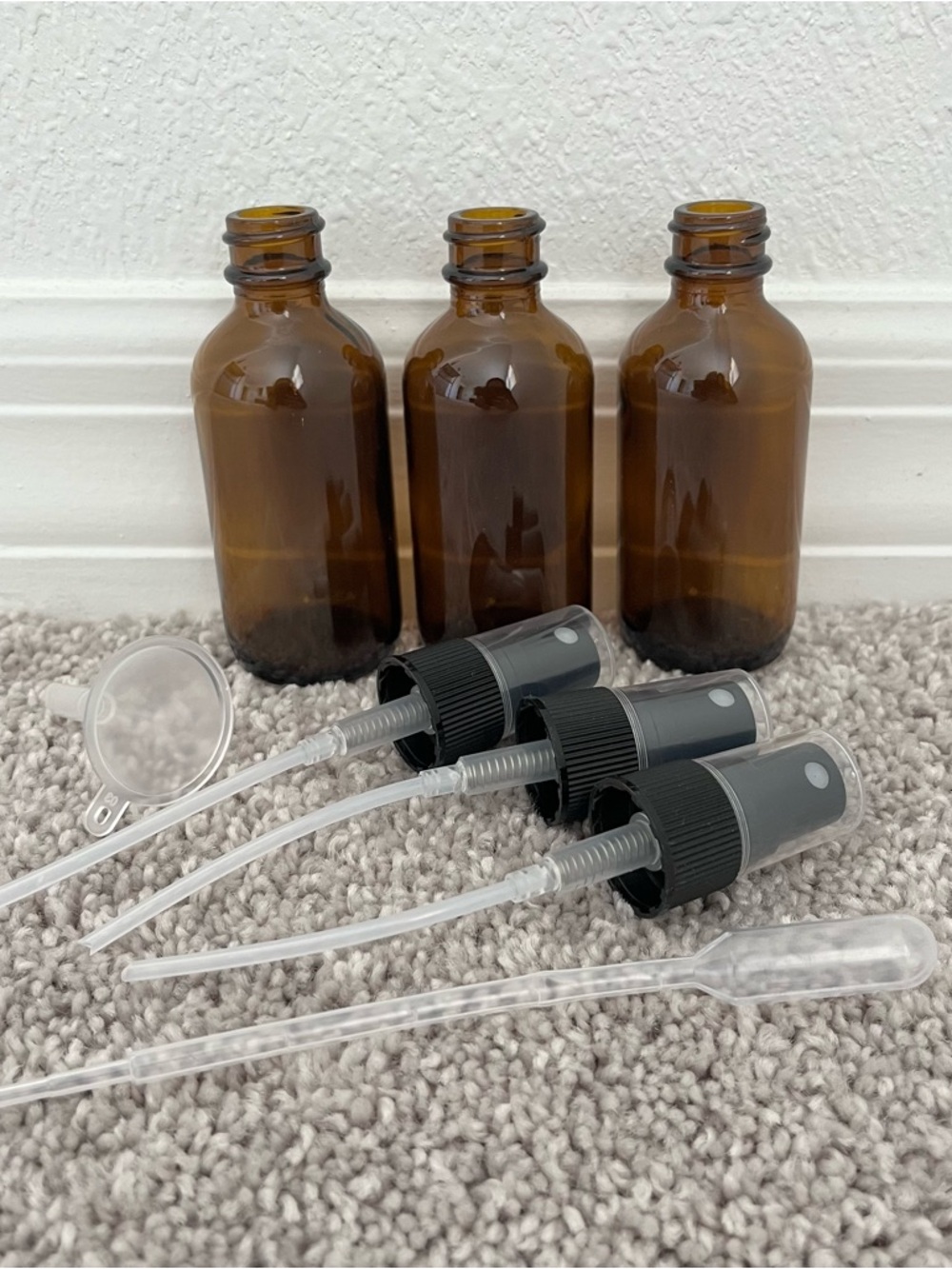 2 oz Amber Glass Bottles with Spray Tops (Set of 3)